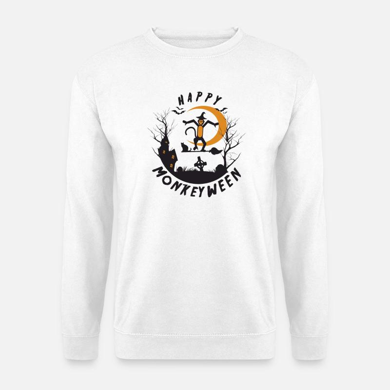 Happy Monkeyween - Unisex Pullover - Weiß