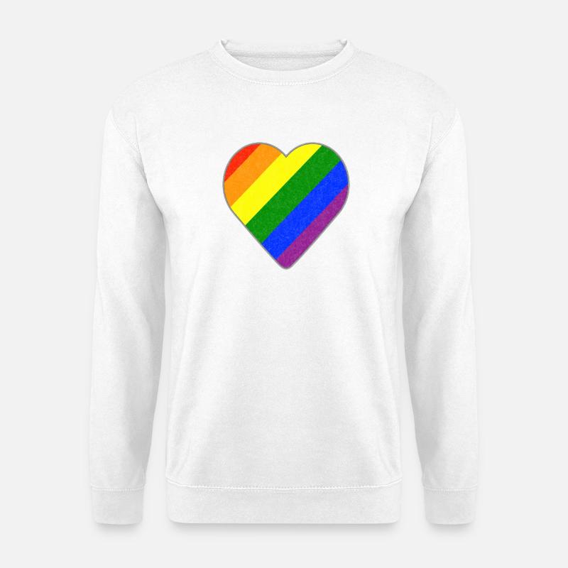 Regenbogen Herz - Unisex Pullover - Weiß
