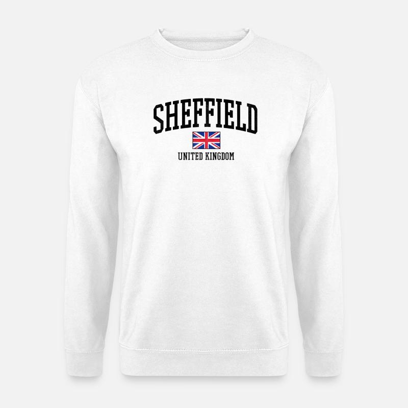 Sheffield UK Distressed Flag - Unisex Pullover - Weiß