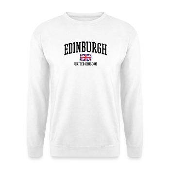 Edinburgh Flaggen-Shirt – Schottland Stadtmotiv - Unisex Pullover - Weiß - Vorne