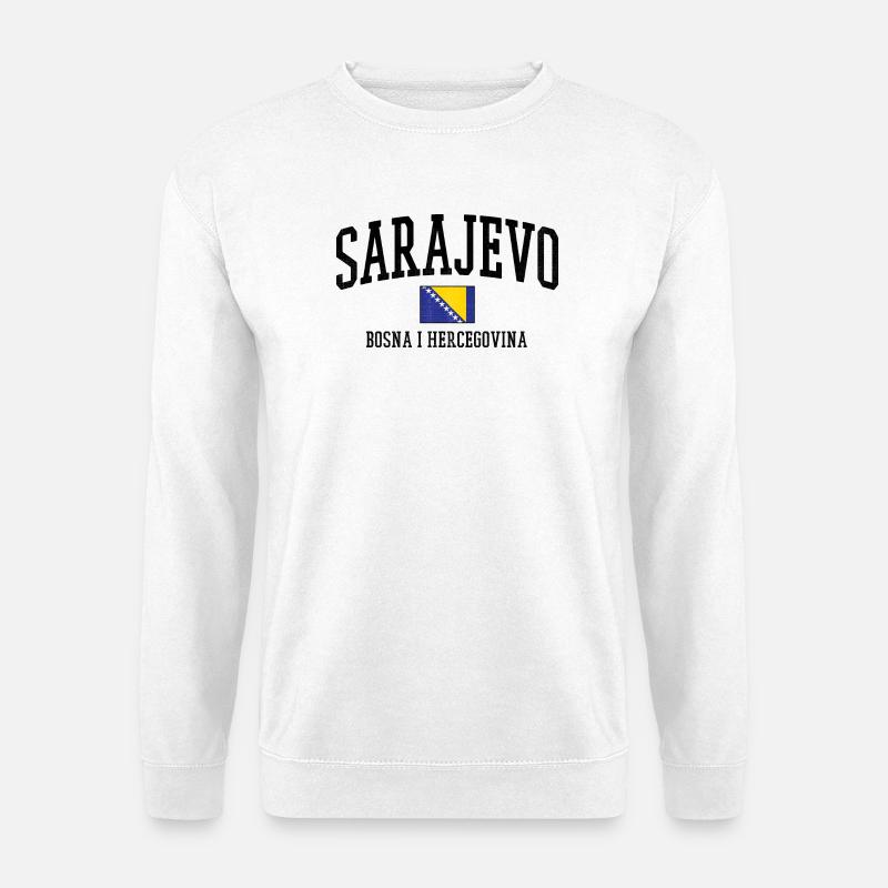 Art du drapeau de Bosnie Balkans - Sweat-shirt Unisexe - blanc