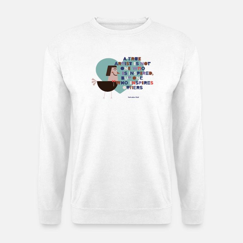 Vogel der Inspiration Kunstmotiv - Unisex Pullover - Weiß