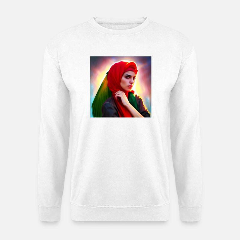 Arabische Frau Hijab Kunst - Unisex Pullover - Weiß