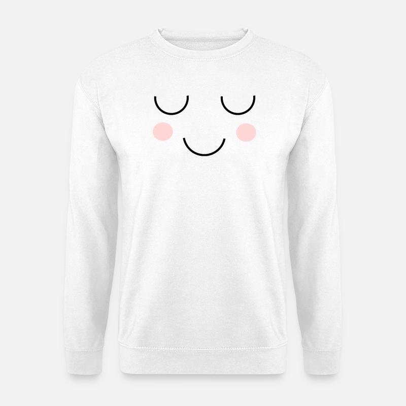 Kawaii Gesicht - Unisex Pullover - Weiß