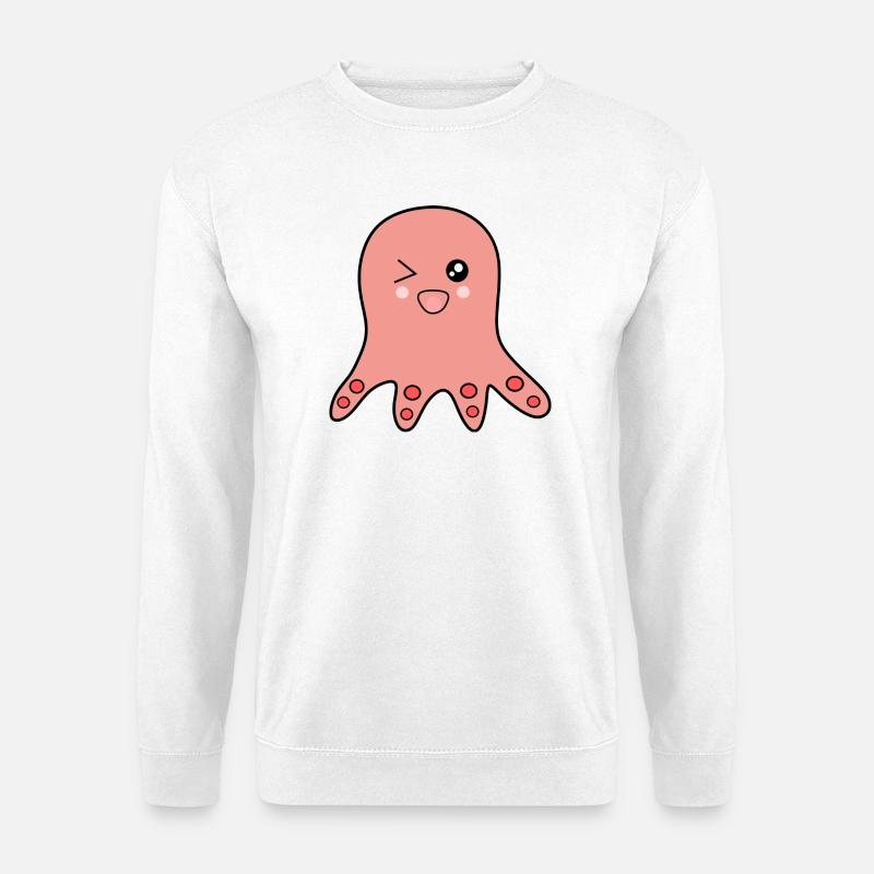 Kawaii Tiere Oktopus - Unisex Pullover - Weiß