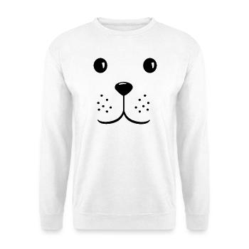 Tète de chien visage mignon - Sweat-shirt Unisexe - blanc - Devant