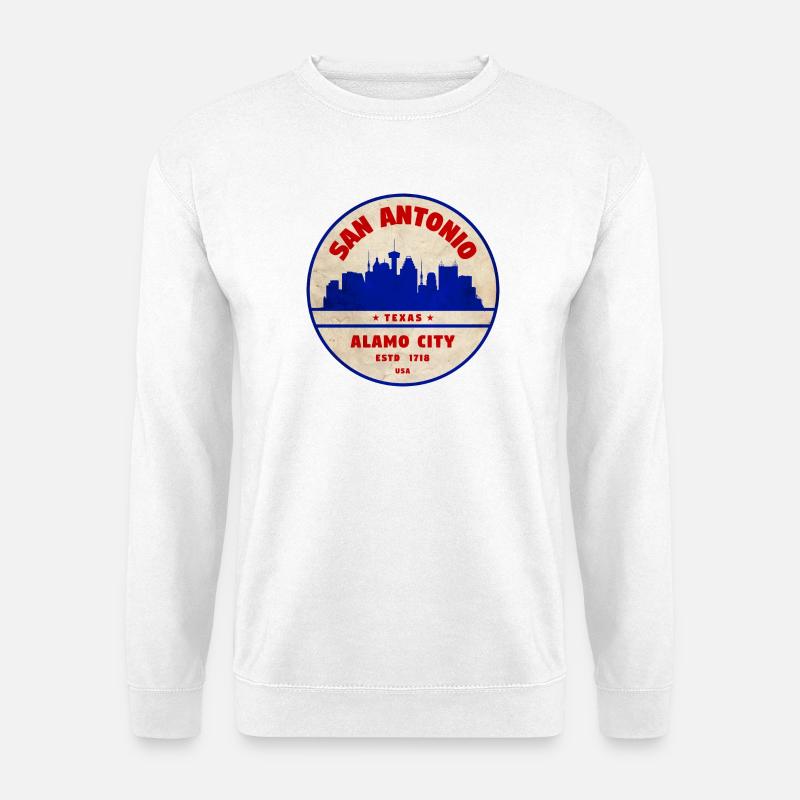 San Antonio Skyline Retro Abzeichen - Unisex Pullover - Weiß
