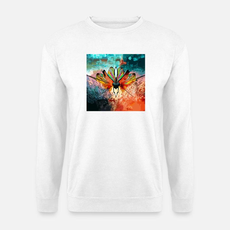 Farbiger Schmetterlingstraum - Unisex Pullover - Weiß