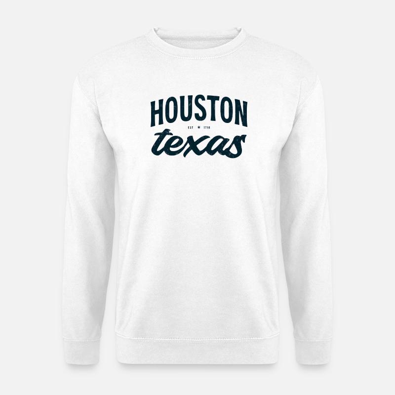 Houston Texas Script Emblem Tee - Unisex Sweatshirt - white