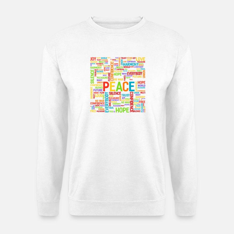 Peace Word Cloud – Hope & Harmony - Unisex Sweatshirt - white