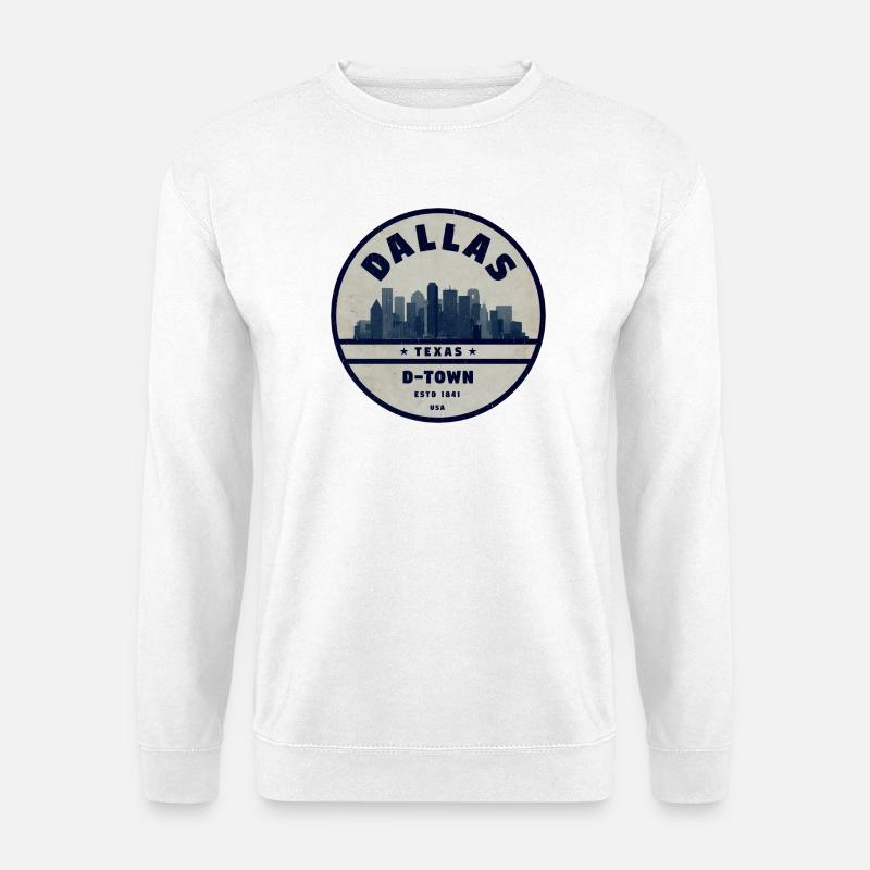 Dallas D-Town Skyline Emblem - Unisex Pullover - Weiß