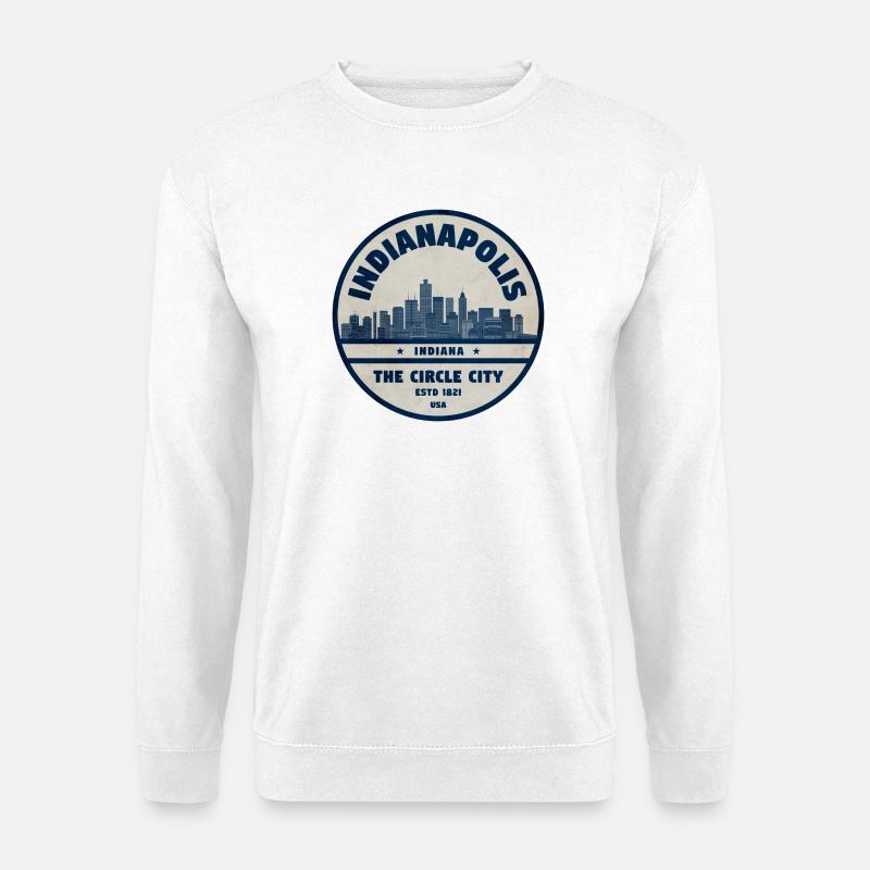 Indianapolis Skyline Kreisstadt - Unisex Pullover - Weiß