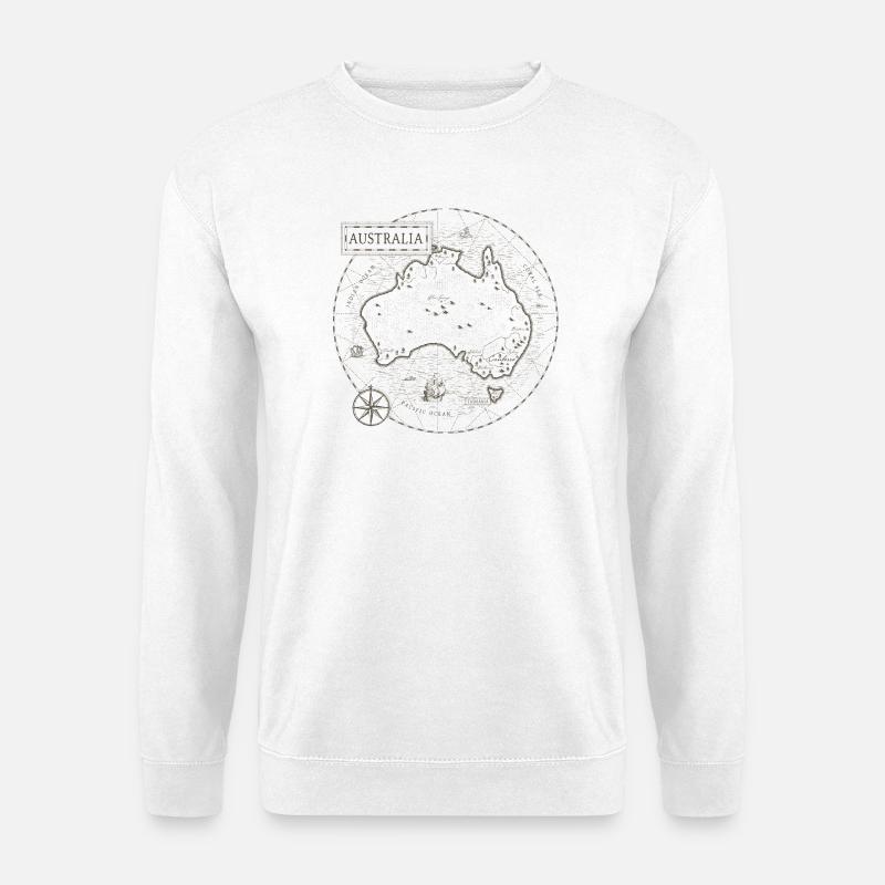 Vintage Landkarte Australien - Unisex Pullover - Weiß