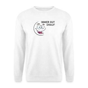 Immer gut drauf | smiley - Unisex Pullover - Weiß - Vorne