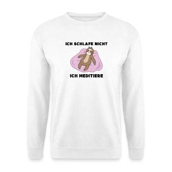 Faultier Schlafen Humorvoll Statement Säugetier - Unisex Pullover - Weiß - Vorne