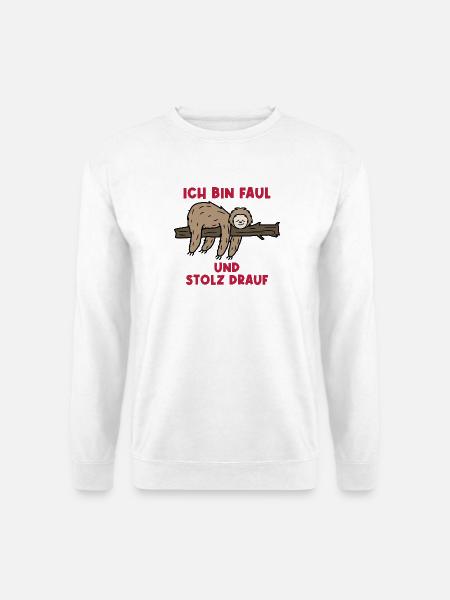Faultier Humorvoll Statement Urwald Tier Säugetier - Unisex Pullover - Weiß