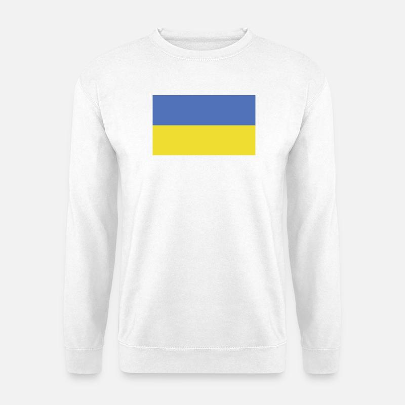 Ukraine Flagge Fahne - Unisex Pullover - Weiß