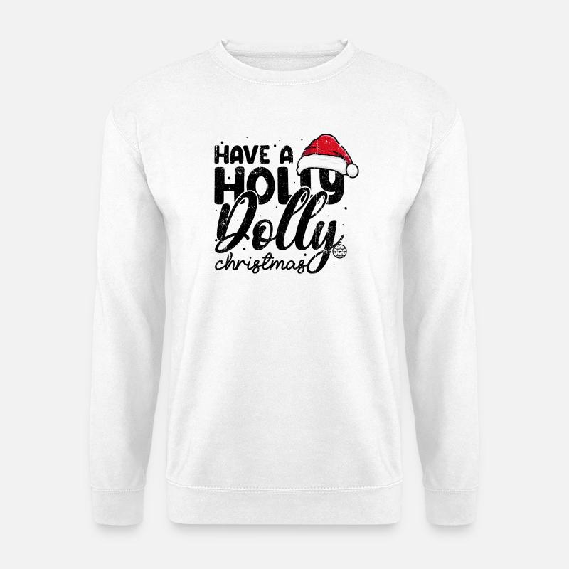 Santa Hat Script Holiday Tee - Unisex Sweatshirt - white