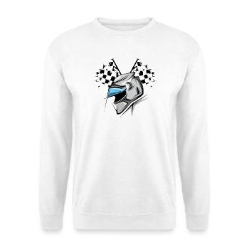 formula checkered flag helmet illustration racing graphic - Unisex Sweatshirt - white - Front