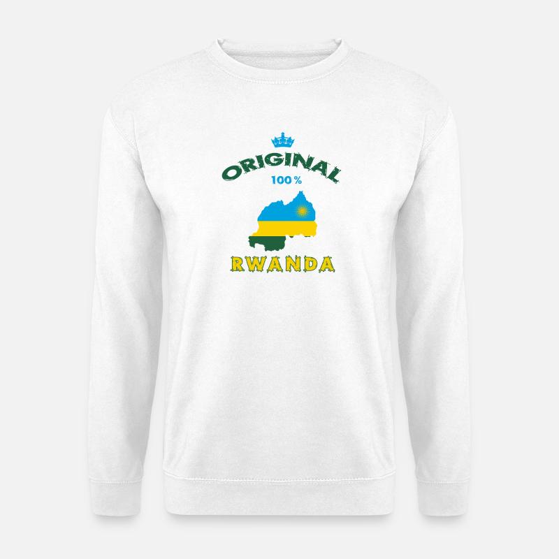 Ruanda Original 100% Flaggen Design - Unisex Pullover - Weiß