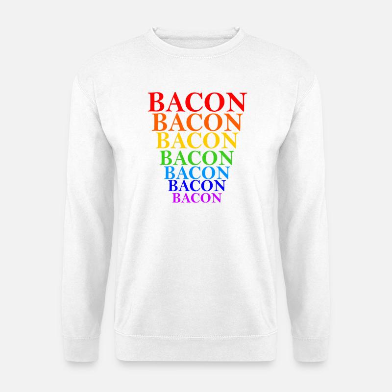 Regenbogen Bacon Stapel Design - Unisex Pullover - Weiß
