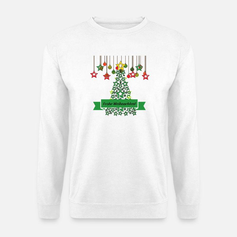 Weihnachtsbaum mit Weihnachtssternen Weihnachten - Unisex Pullover - Weiß