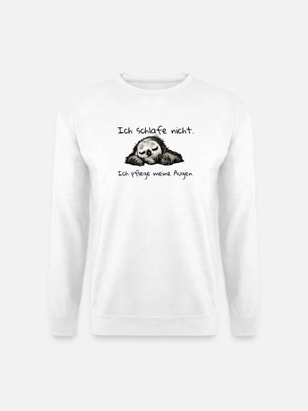 Faultier ich schlafe nicht - Unisex Pullover - Weiß