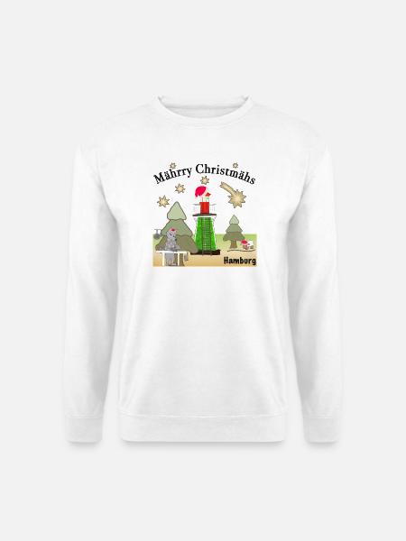 Weihnachten Hamburg Leuchtturm Bunthaus,Wolf - Unisex Pullover - Weiß