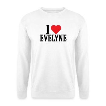 T-Shirt Ich liebe Evelyne T-Shirt Geschenkidee - Unisex Pullover - Weiß - Vorne