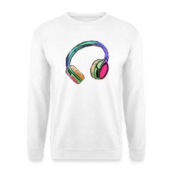 Kopfhörer - bunte Kunst - farbenfroh - Unisex Pullover - Weiß - Vorne