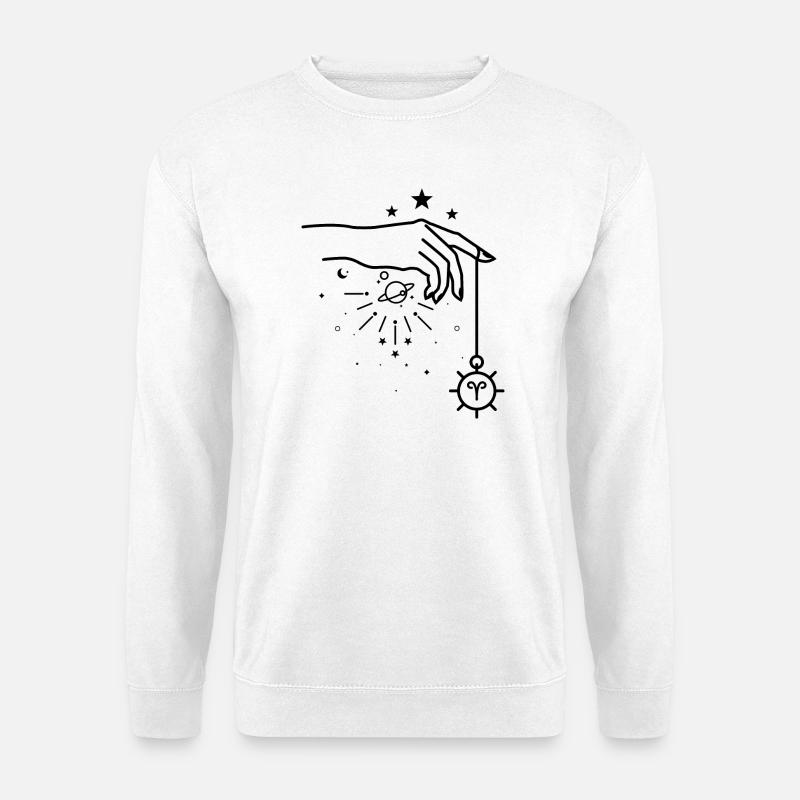 Widder Tierkreis-Astrologie - Unisex Pullover - Weiß
