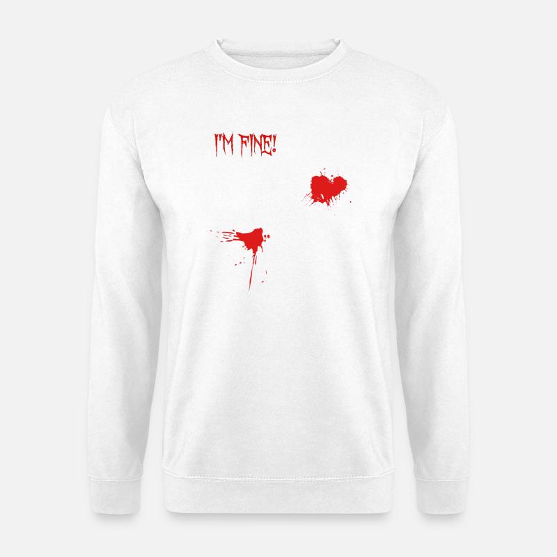 Je vais bien, éclaboussures de sang - Sweat-shirt Unisexe - blanc