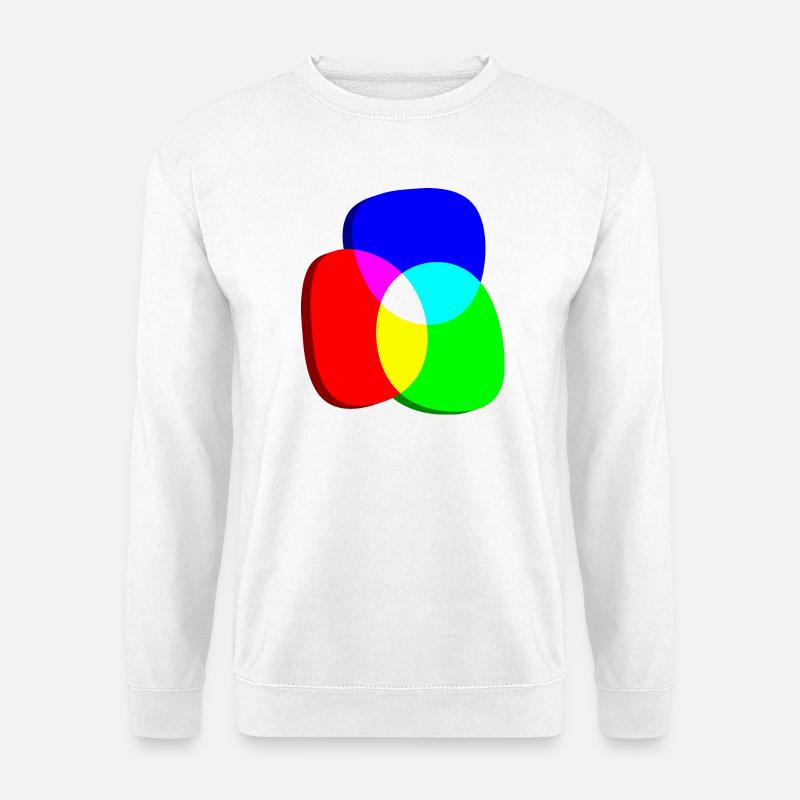 RGB Farbkreise exzentrisch - Unisex Pullover - Weiß