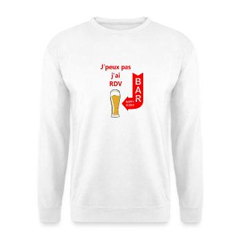 j'peux pas j'ai rdv au bar - Sweat-shirt Unisexe - blanc - Devant