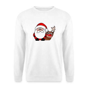 Weihnachts-Weihnachts-Rentier-Cartoon - Unisex Pullover - Weiß - Vorne