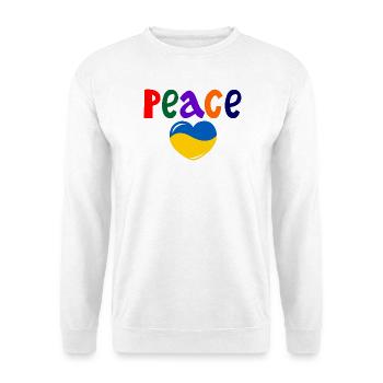 Herzfrieden für die Ukraine farbigen Frieden - Unisex Pullover - Weiß - Vorne