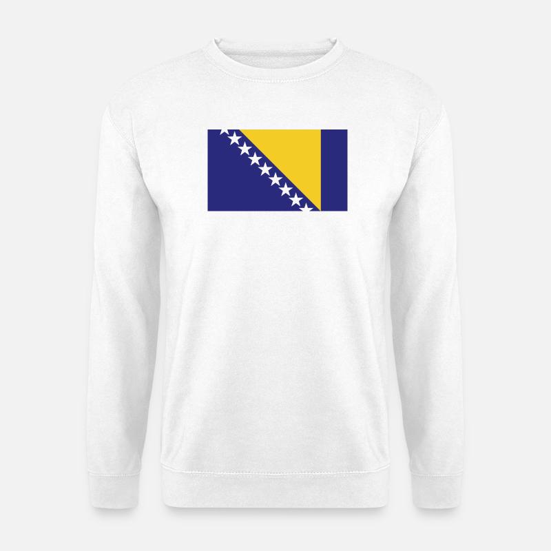 Bosnien H National Flagge - Unisex Pullover - Weiß