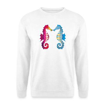 two enchanting seahorses united in love - Unisex Sweatshirt - white - Front