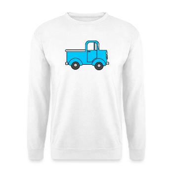 Joyeux camion bleu, voiture jouet comme lo - Sweat-shirt Unisexe - blanc - Devant