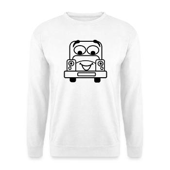Voiture gaie avec visage transparent - Sweat-shirt Unisexe - blanc - Devant