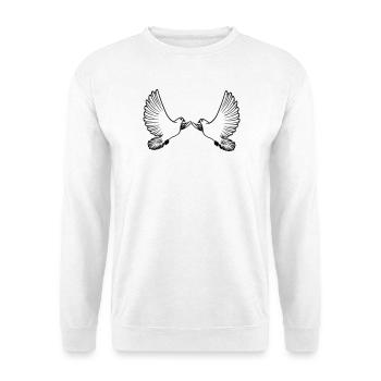 Deux pigeons transparents - Sweat-shirt Unisexe - blanc - Devant
