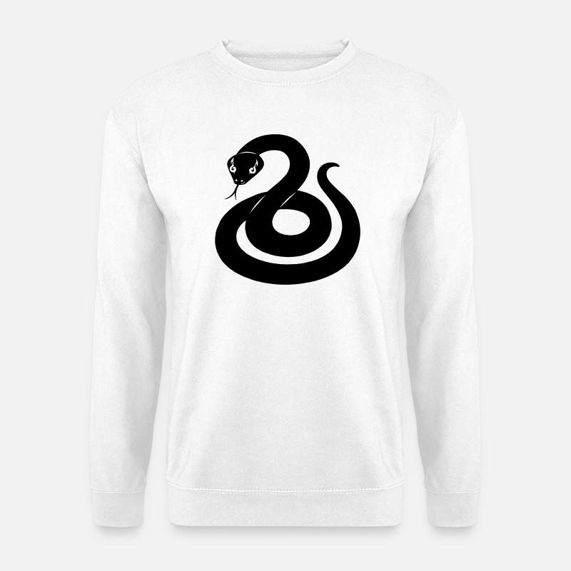 Schlangenschattenfigur aus dem chinesischen Tierkreis - Unisex Pullover - Weiß