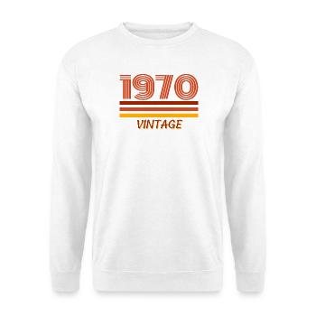Year of birth, 1970, year 70, vintage - Unisex Sweatshirt - white - Front