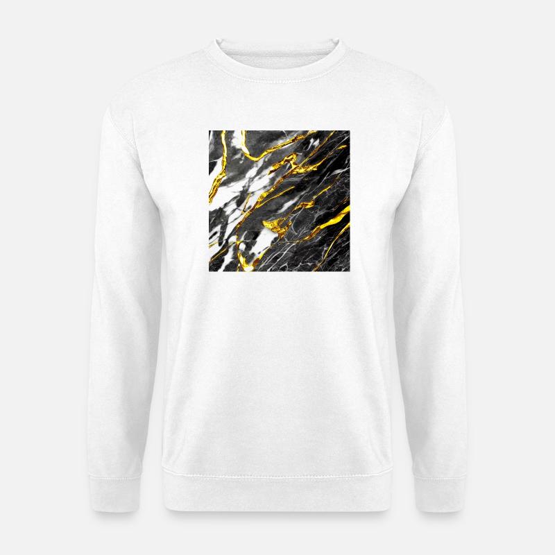 Marble Optics Black Gold - Unisex Sweatshirt - white