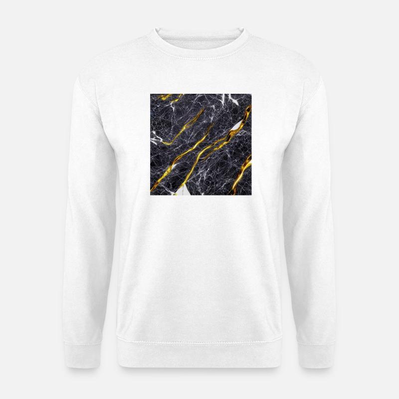 Marble Black Gold Texture - Unisex Sweatshirt - white
