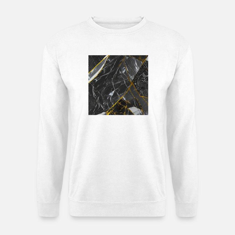 Marble Black Gold Texture - Unisex Sweatshirt - white