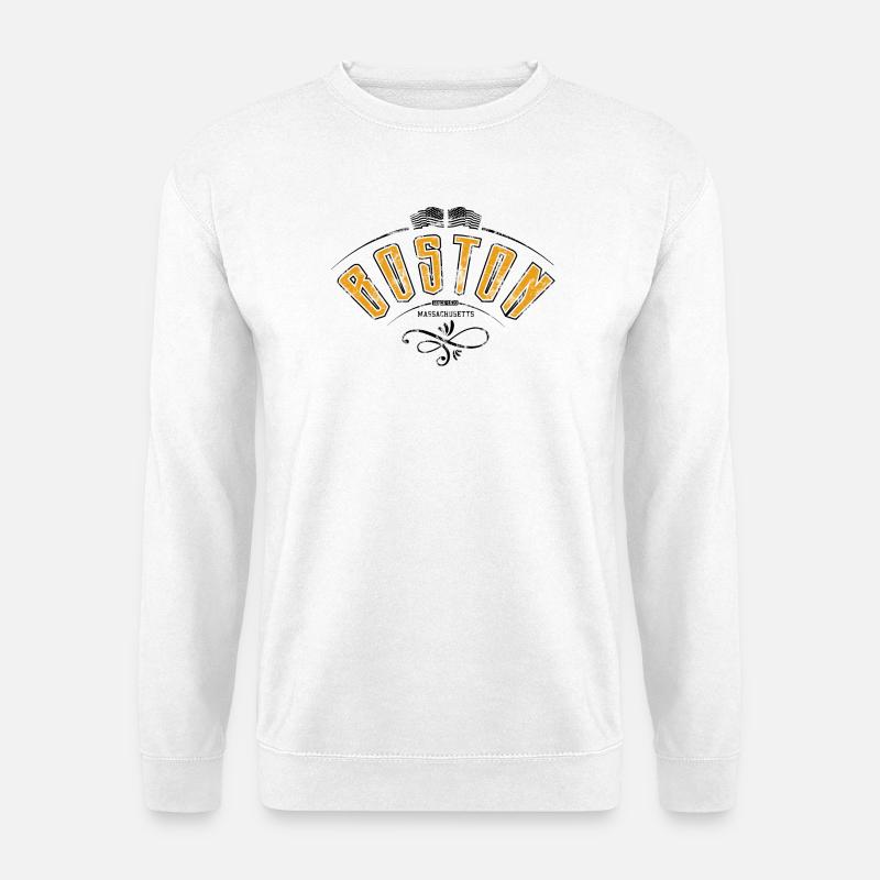 Boston Grunge-Effekt - Unisex Pullover - Weiß