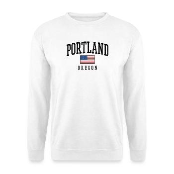 Portland, Oregon, États-Unis, Flag Graphic Design - Sweat-shirt Unisexe - blanc - Devant