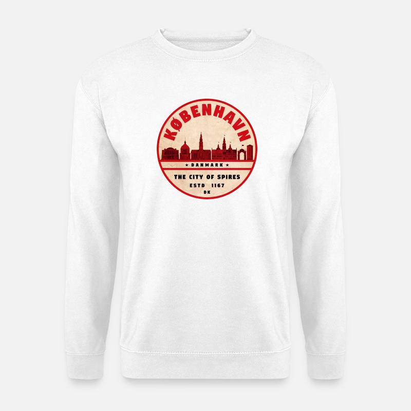 København Retro Stadt Silhouette - Unisex Pullover - Weiß
