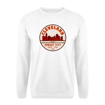 Cleveland Skyline Vintage Abzeichen - Unisex Pullover - Weiß - Vorne